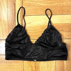 Fleur du Mal Black Satin Bralette